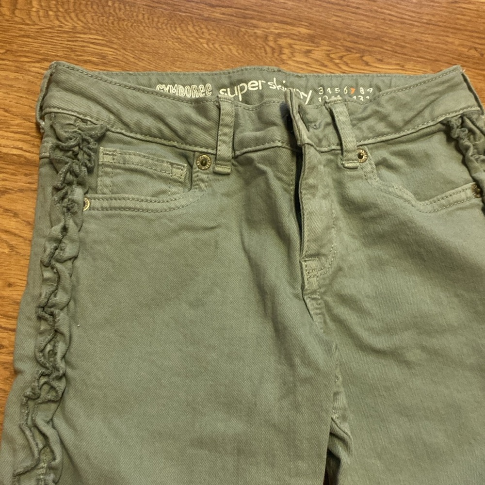 Kids Green Ruffle Pants - Picture 2 of 2